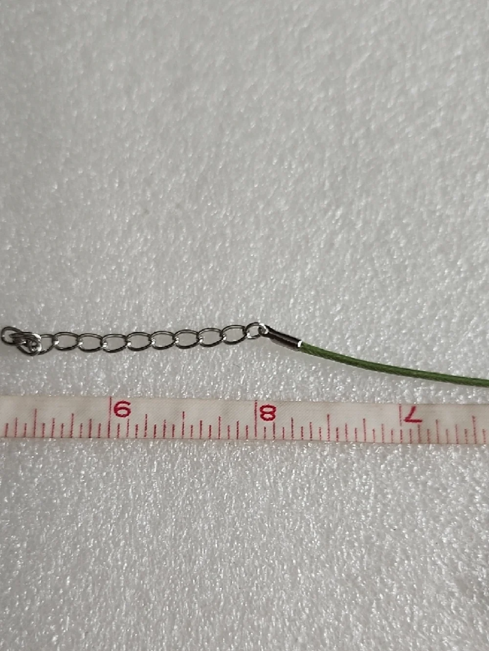 Hand Crafted White Duck Charm Bracelet / Anklet with Green Cord